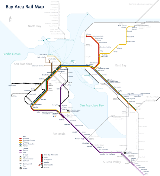 Bay Area Rail Map